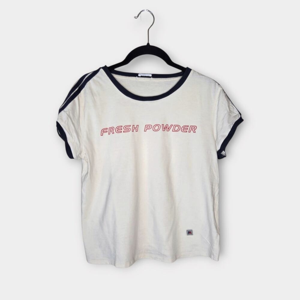 MOTHER Fresh Power Goodie Goodie Crop Ringer Tee Women's Small